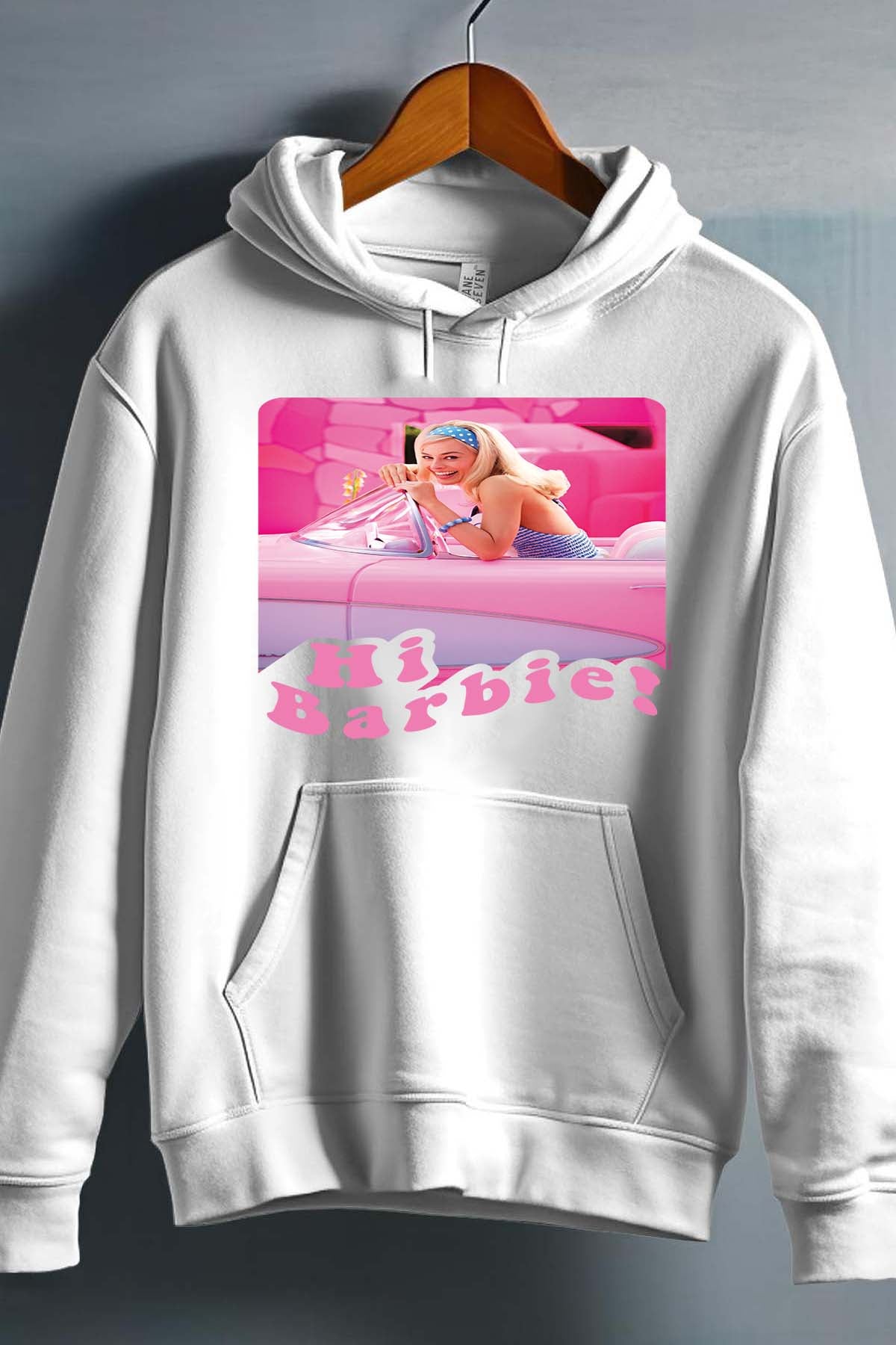 COULEUR:Blanc|Sweat Capuche Fille | Hi Barbie Blanc