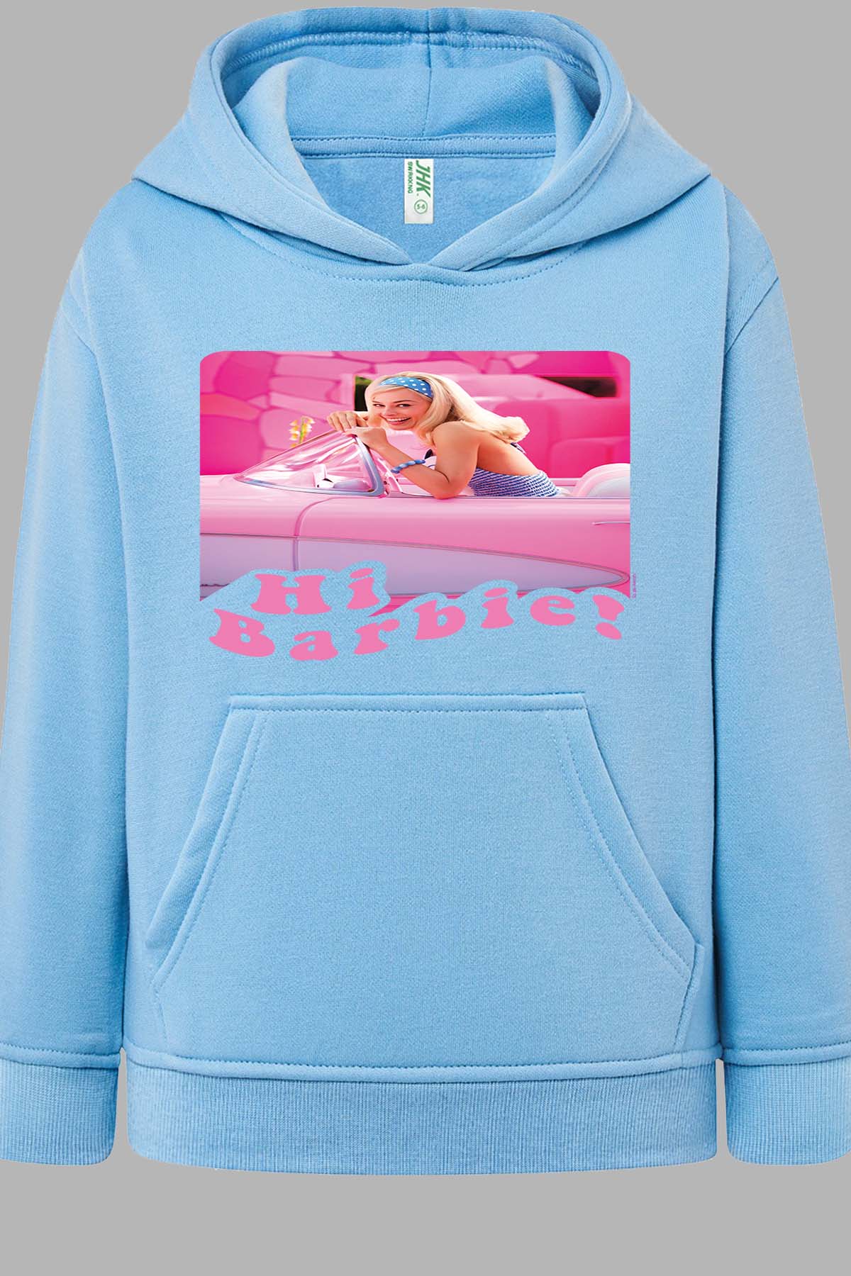 COULEUR:Bleu Ciel|Sweat Capuche Fille | Hi Barbie Bleu Ciel