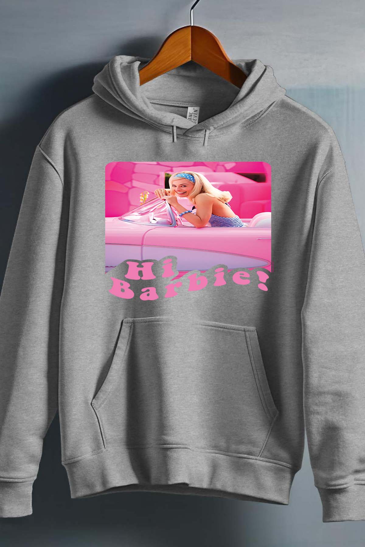 COULEUR:Gris|Sweat Capuche Fille | Hi Barbie Gris