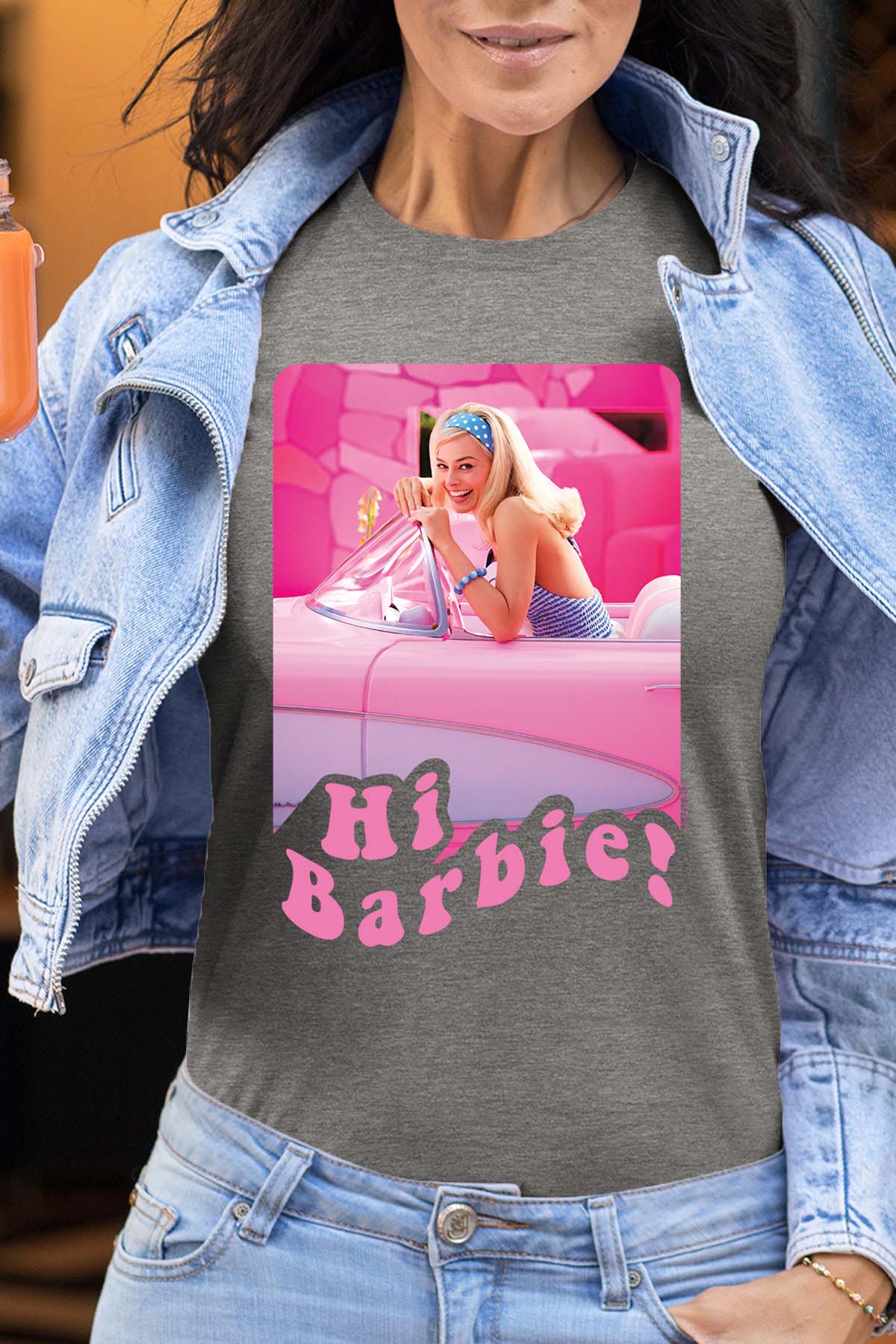 COULEUR:Gris|T-shirt Femme | Hi Barbie Gris