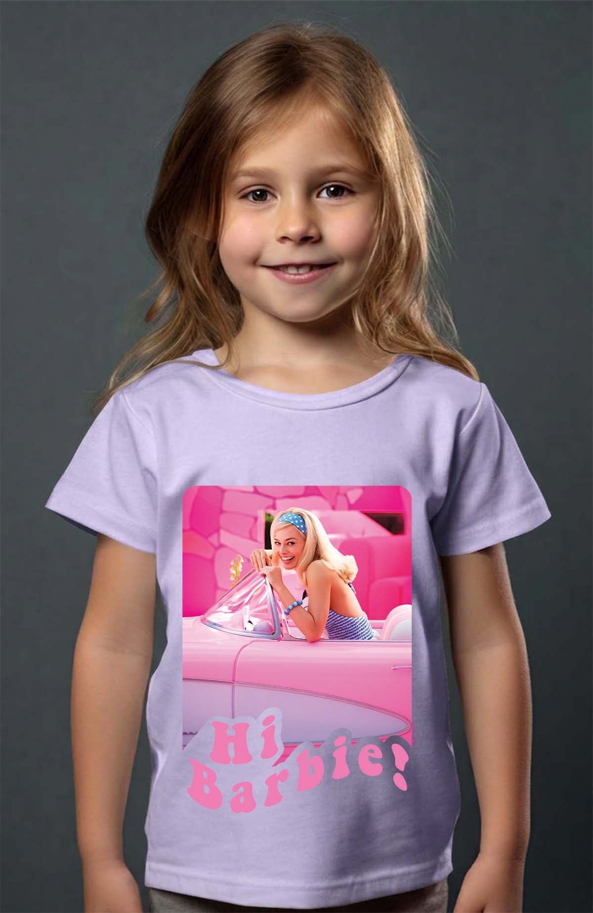 COULEUR:Violet|T-shirt Fille | Hi Barbie Violet