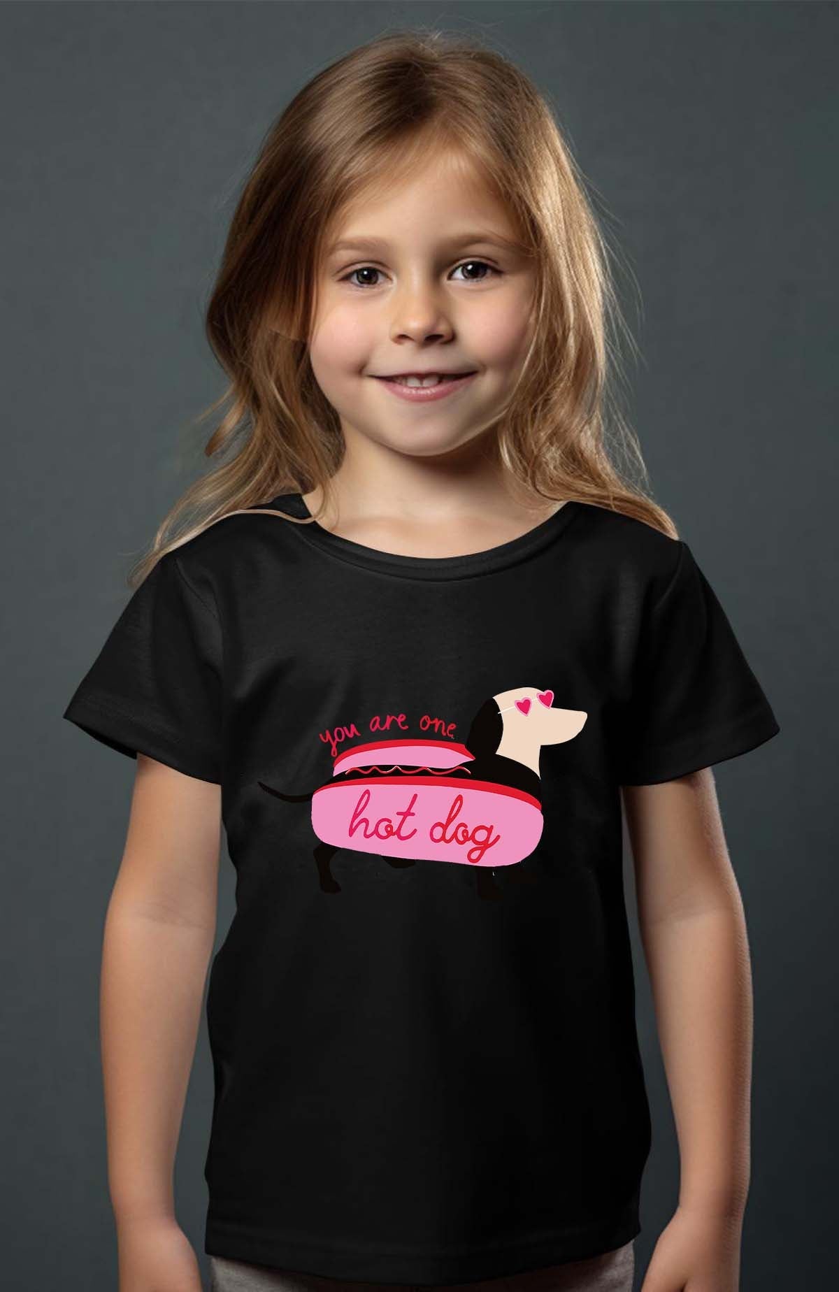 COULEUR:Noir|T-shirt Fille | Hot teckel Noir