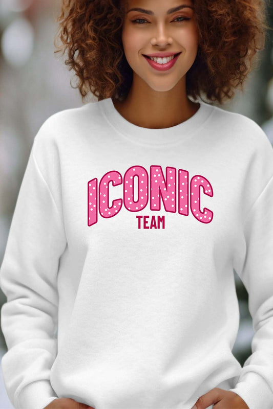 COULEUR:Blanc|Sweat Col Rond Femme | ICONIC TEAM K Blanc