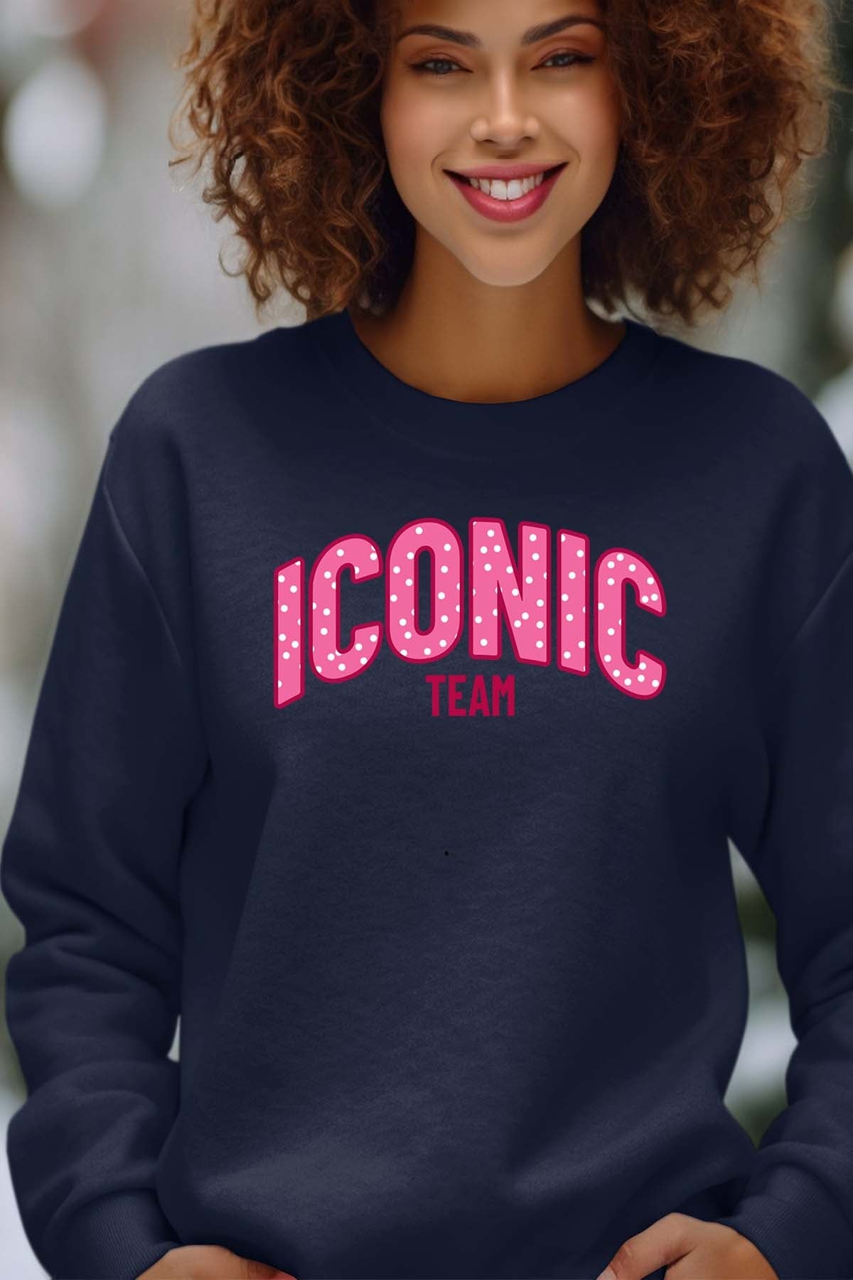 COULEUR:Marine|Sweat Col Rond Femme | ICONIC TEAM K Marine