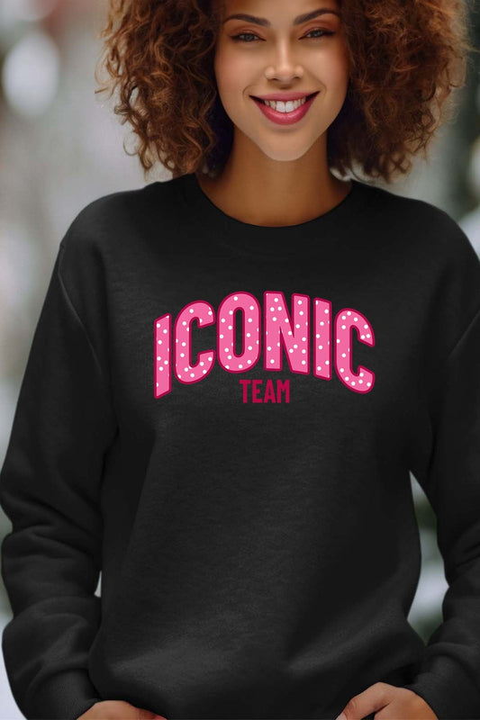 COULEUR:Noir|Sweat Col Rond Femme | ICONIC TEAM K Noir