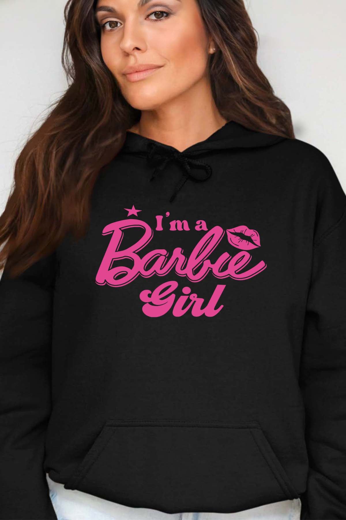 COULEUR:Noir|Sweat Capuche Femme | I AM A BARBIE GIRL Noir