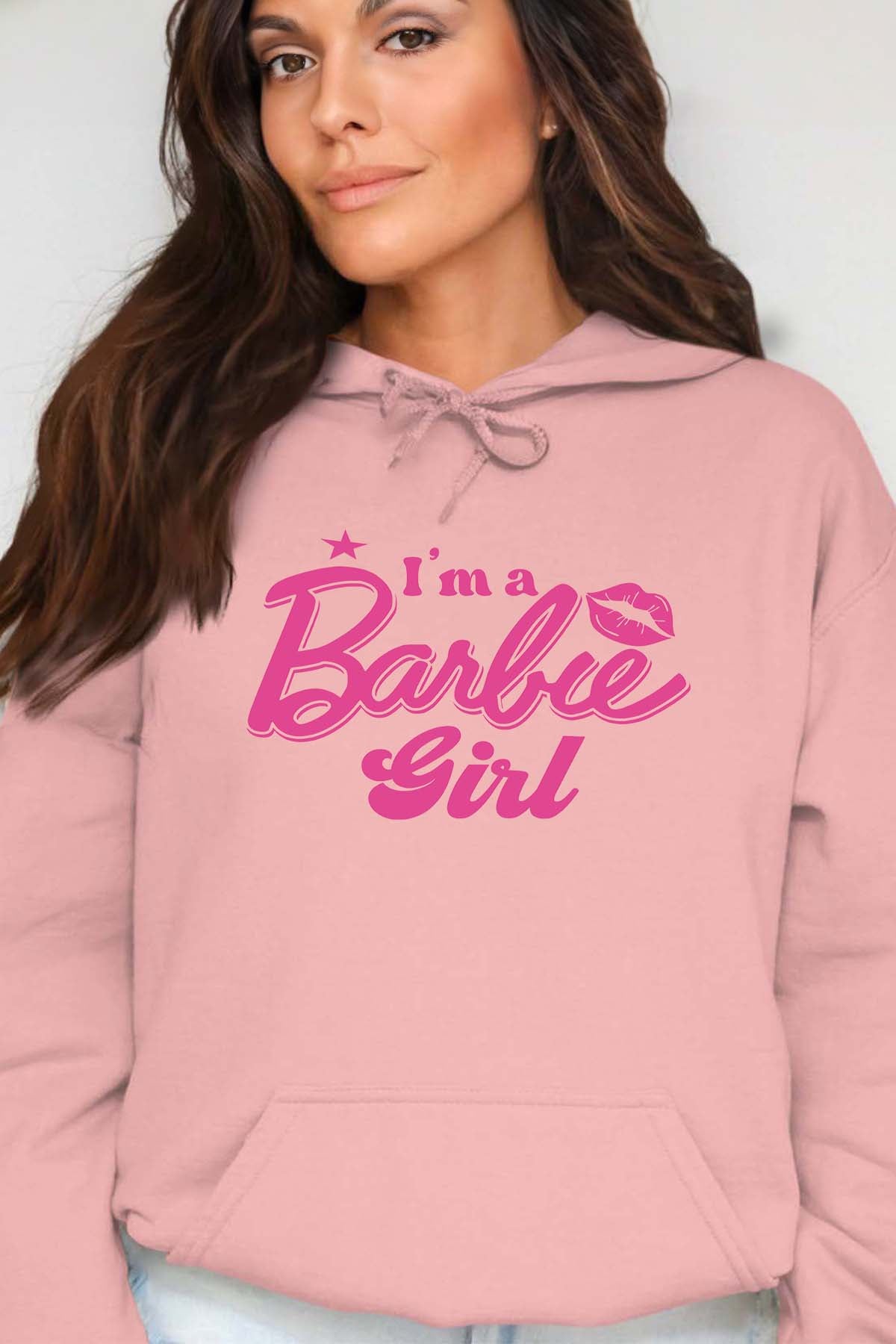COULEUR:Rose|Sweat Capuche Femme | I AM A BARBIE GIRL Rose