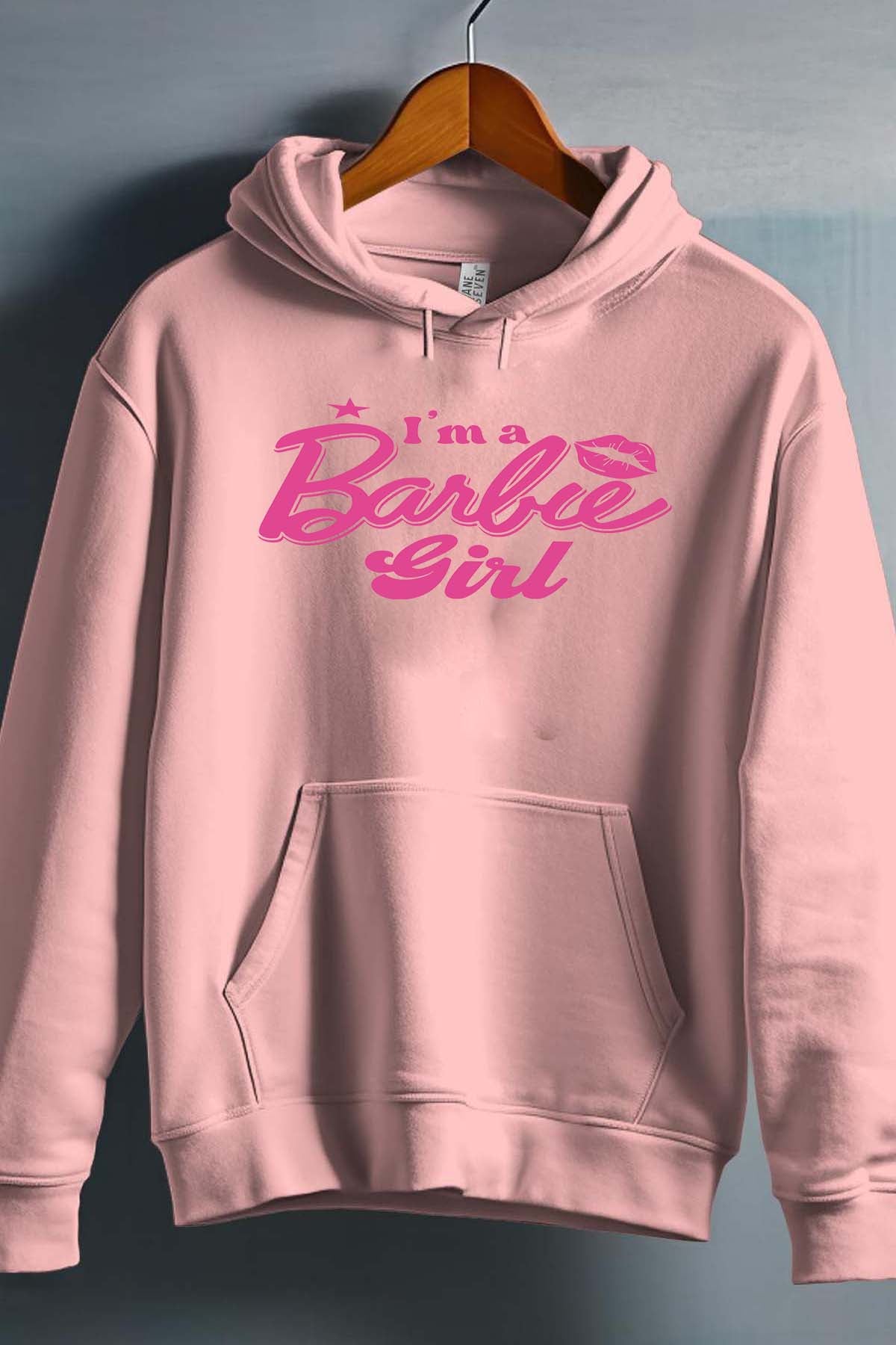 COULEUR:Rose|Sweat Capuche Fille | I AM A BARBIE GIRL Rose