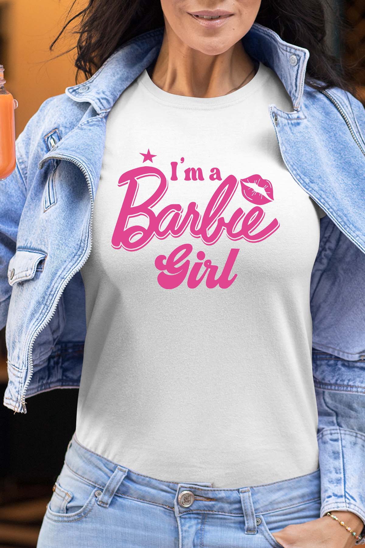 COULEUR:Blanc|T-shirt Femme | I AM A BARBIE GIRL Blanc