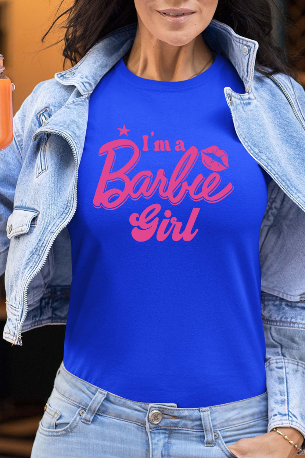 COULEUR:Bleu Roi|T-shirt Femme | I AM A BARBIE GIRL Bleu Roi