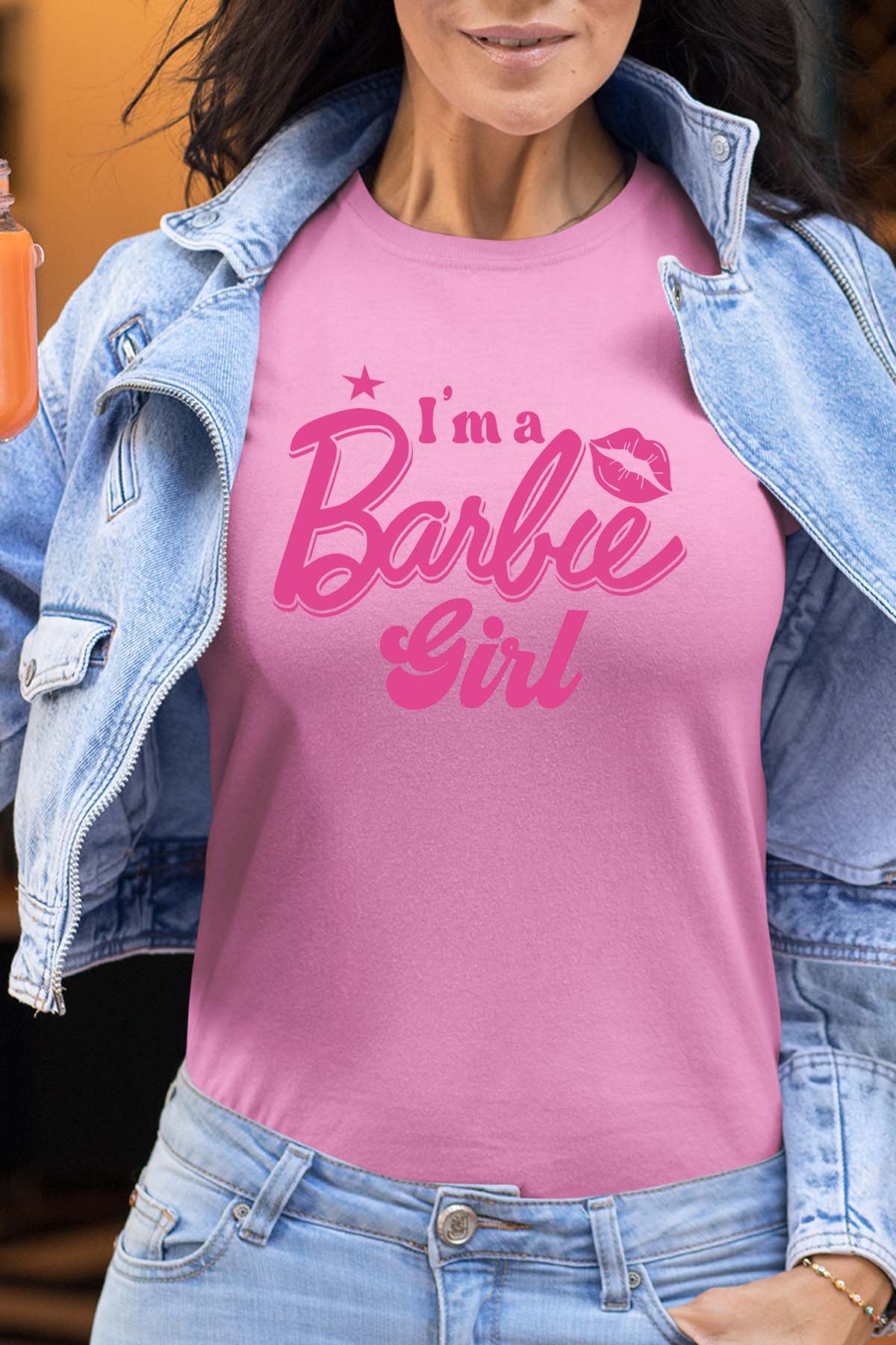 COULEUR:Rose|T-shirt Femme | I AM A BARBIE GIRL Rose