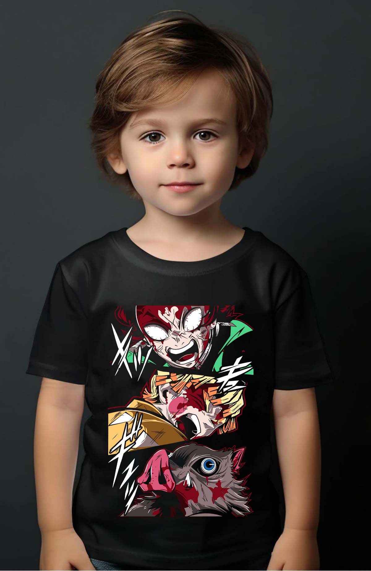 COULEUR:Noir|T-shirt Garçon | KIMETSU final attack Noir