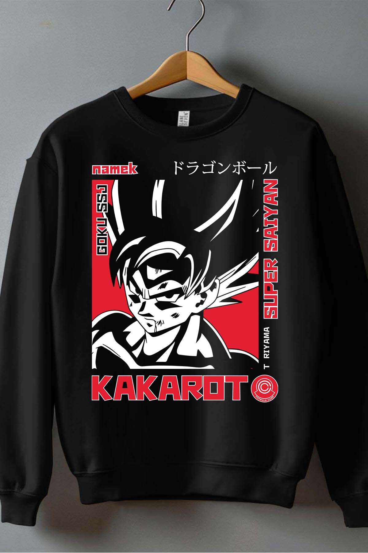 COULEUR:Noir|Sweat Col Rond Garçon | Kakarot Super Noir