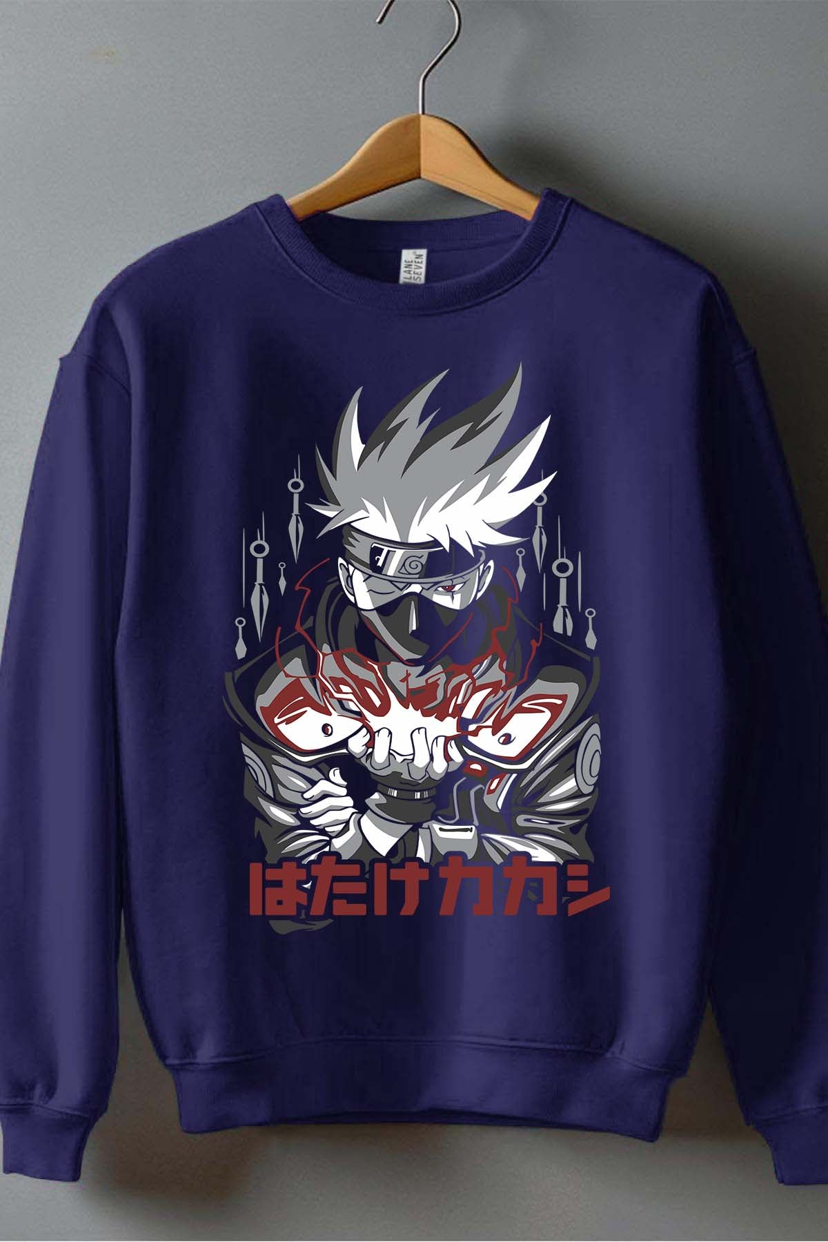 COULEUR:Marine|Sweat Col Rond Garçon | Kakashi Hatake 1 Marine
