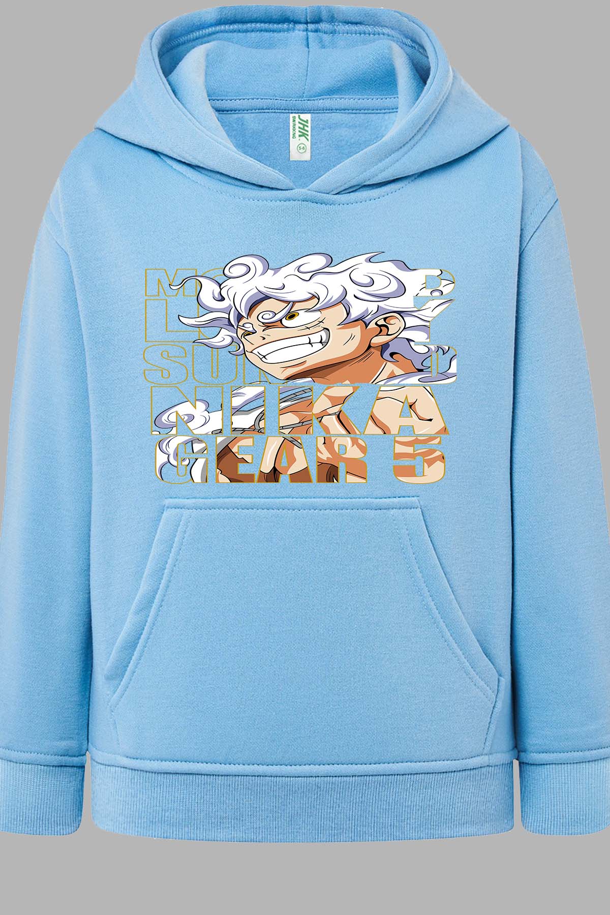 COULEUR:Bleu Ciel|Sweat Capuche Garçon | LUFFY G5 txt incrust Bleu Ciel
