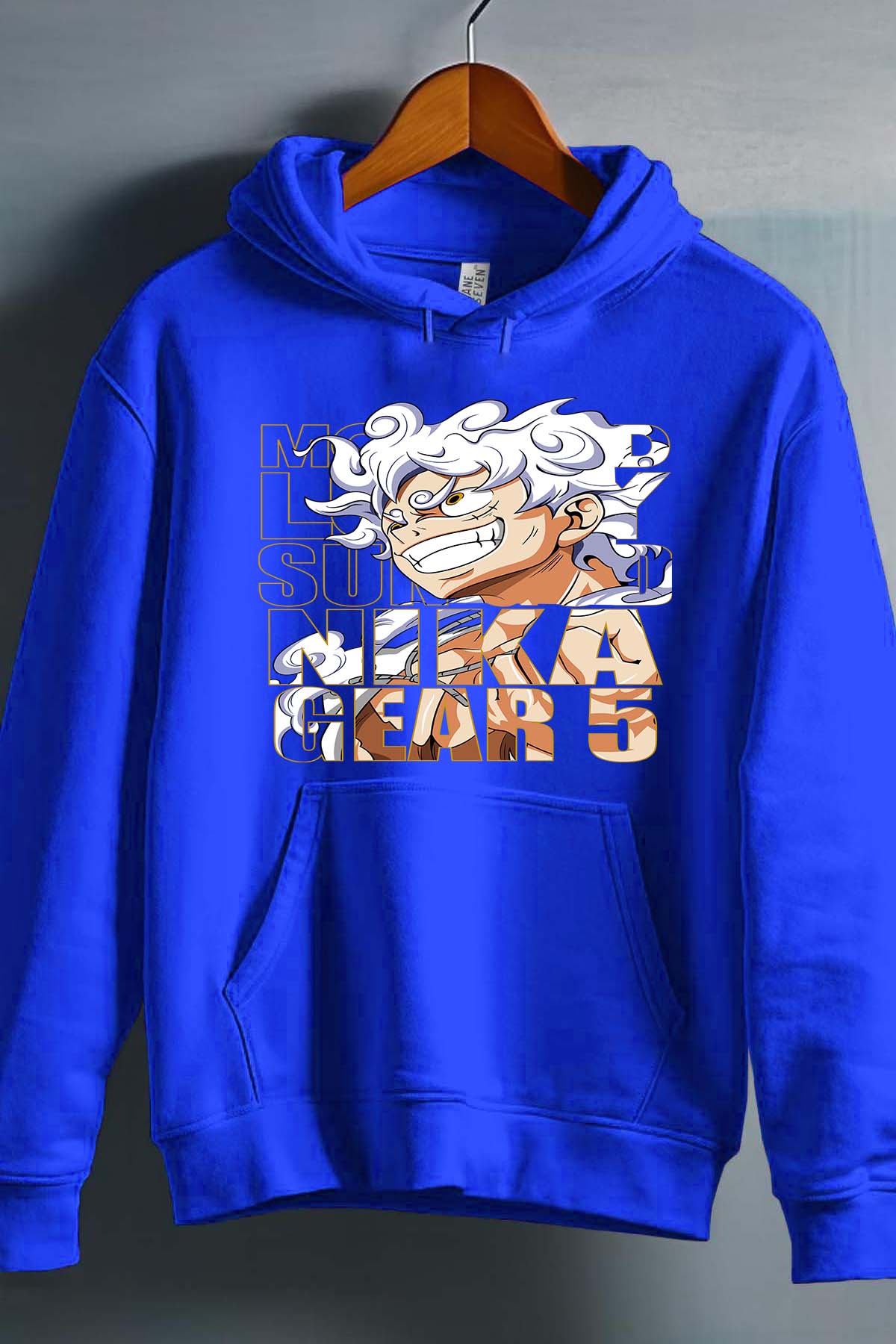COULEUR:Bleu Roi|Sweat Capuche Garçon | LUFFY G5 txt incrust Bleu Roi