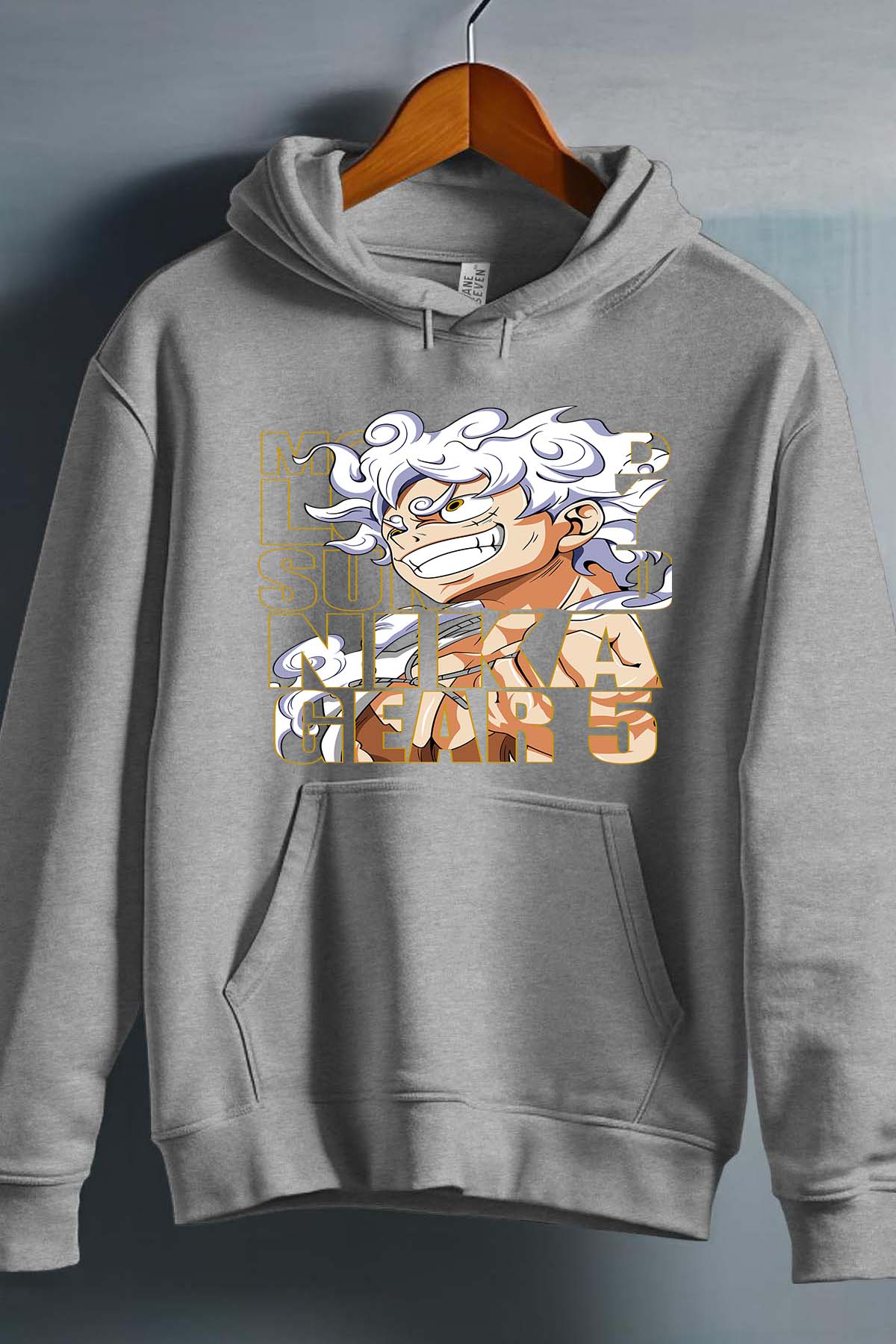 COULEUR:Gris|Sweat Capuche Garçon | LUFFY G5 txt incrust Gris