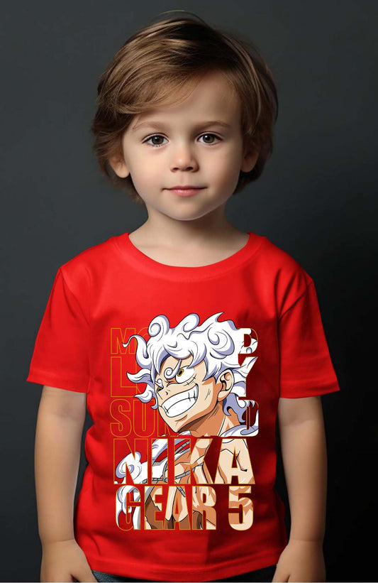 COULEUR:Rouge|T-shirt Garçon | LUFFY G5 txt incrust Rouge