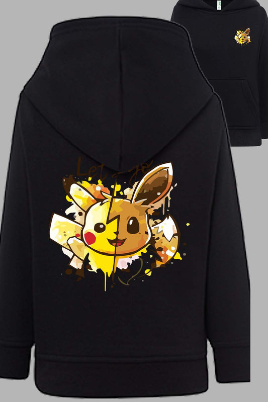 COULEUR:Noir|Sweat Capuche Garçon | Let's go pika Noir