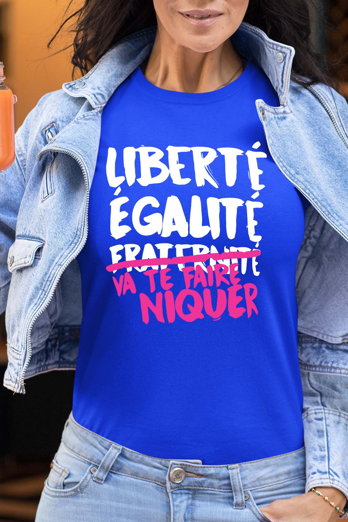 COULEUR:Bleu Roi|T-shirt Femme | Liberté Égalité Niquer F Bleu Roi
