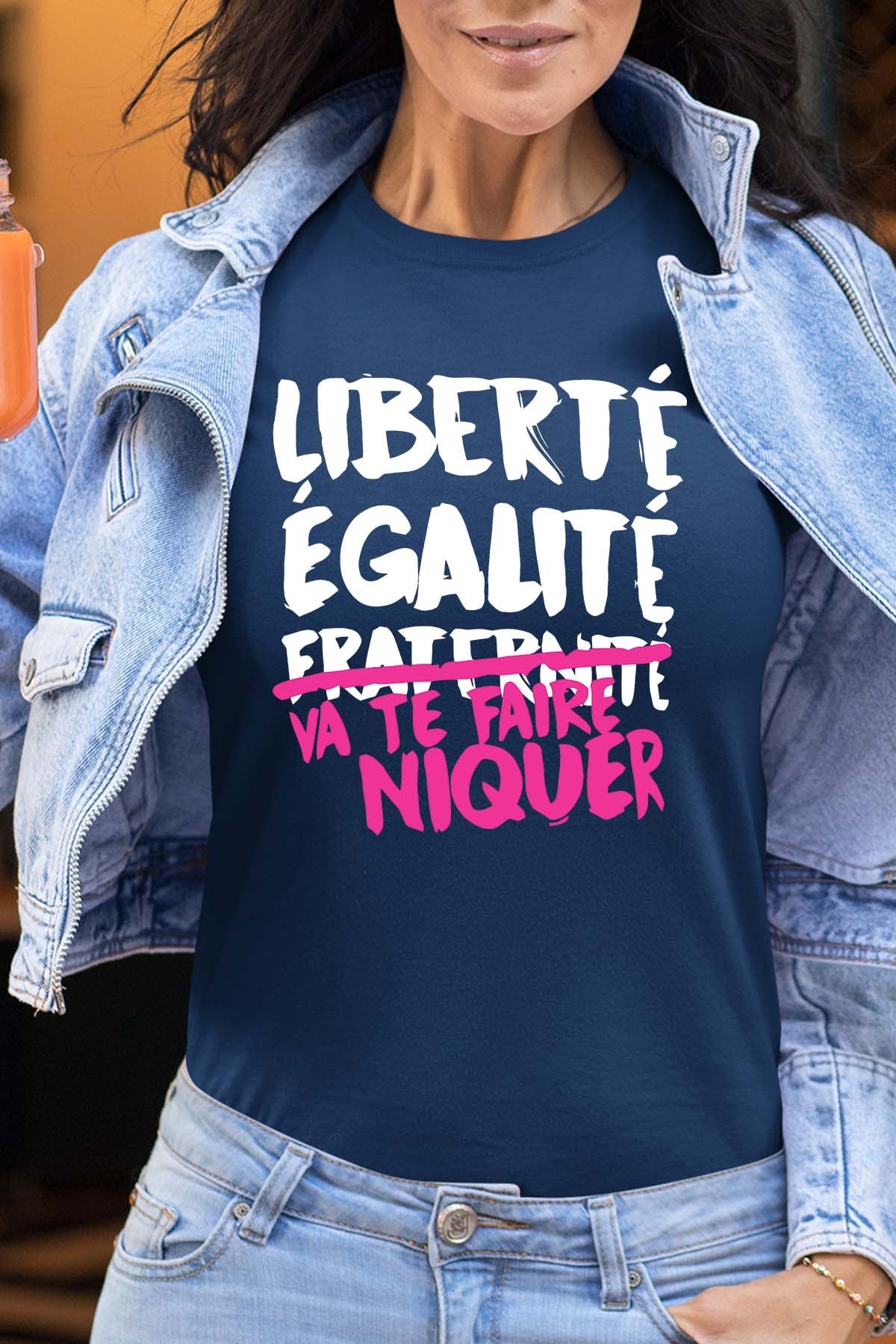COULEUR:Marine|T-shirt Femme | Liberté Égalité Niquer F Marine