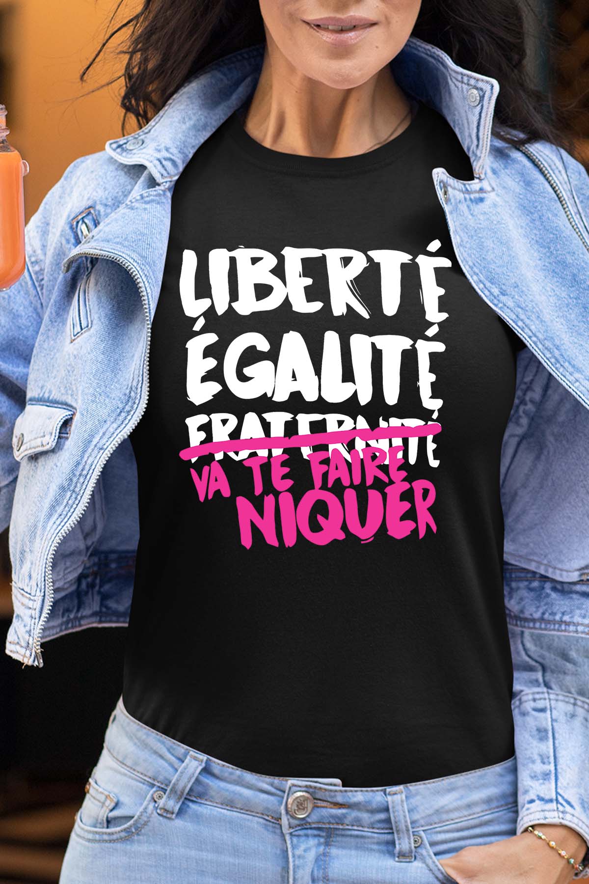 COULEUR:Noir|T-shirt Femme | Liberté Égalité Niquer F Noir