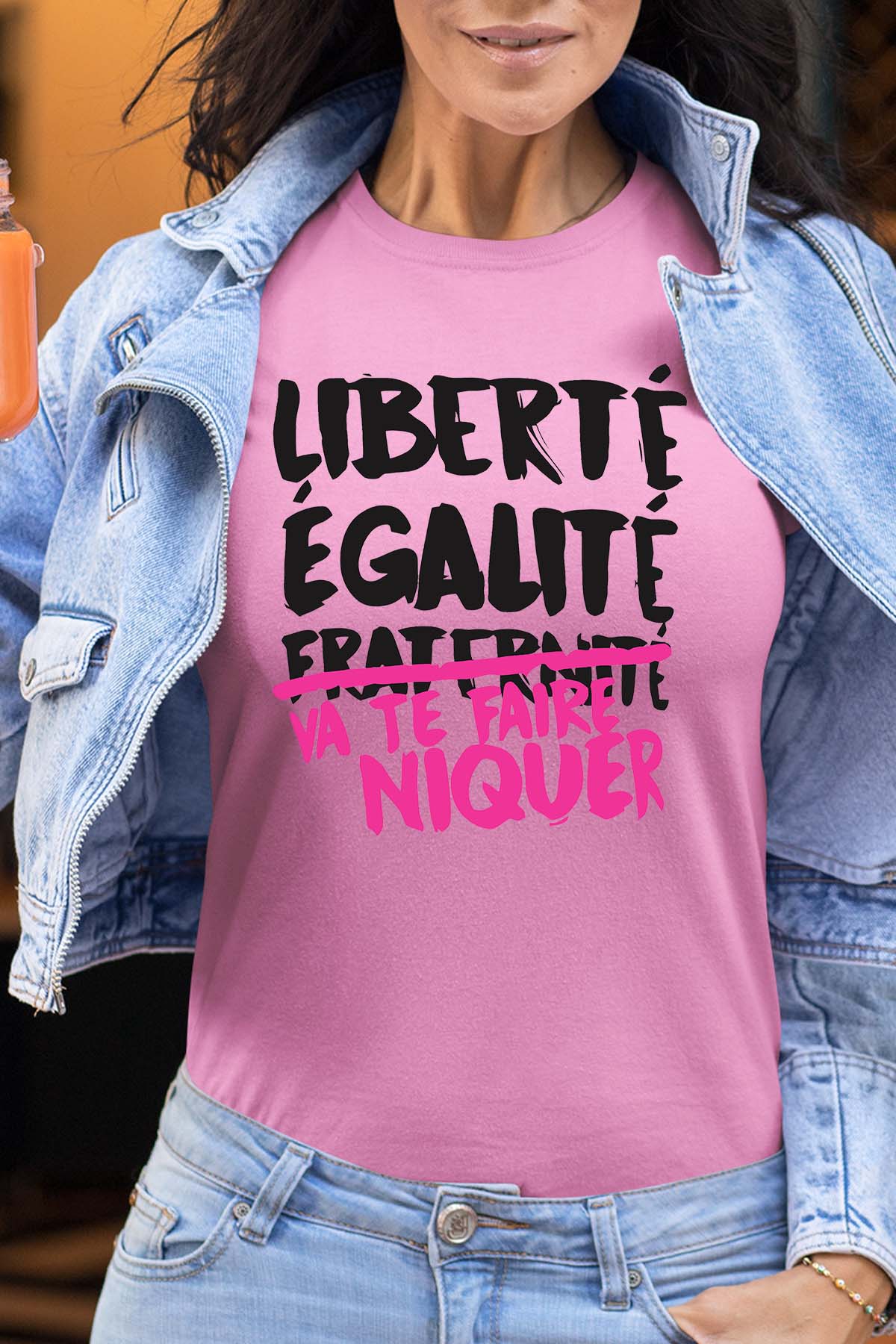 COULEUR:Rose|T-shirt Femme | Liberté Égalité Niquer F Rose