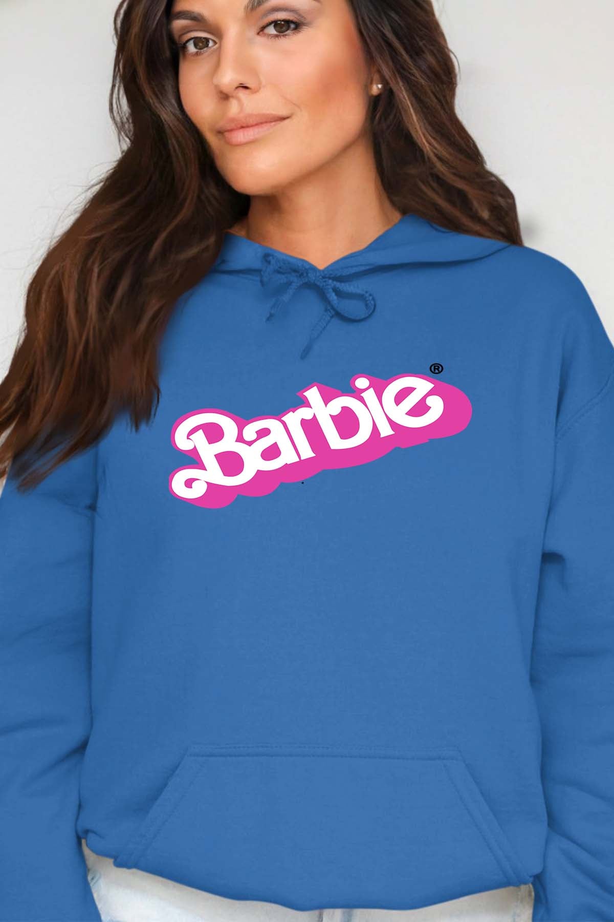 COULEUR:Bleu Roi|Sweat Capuche Femme | Logo barbie Bleu Roi
