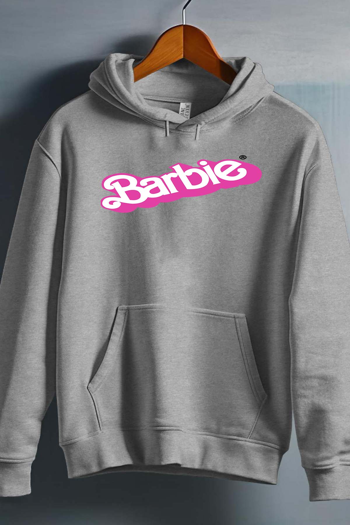 COULEUR:Gris|Sweat Capuche Fille | Logo barbie Gris