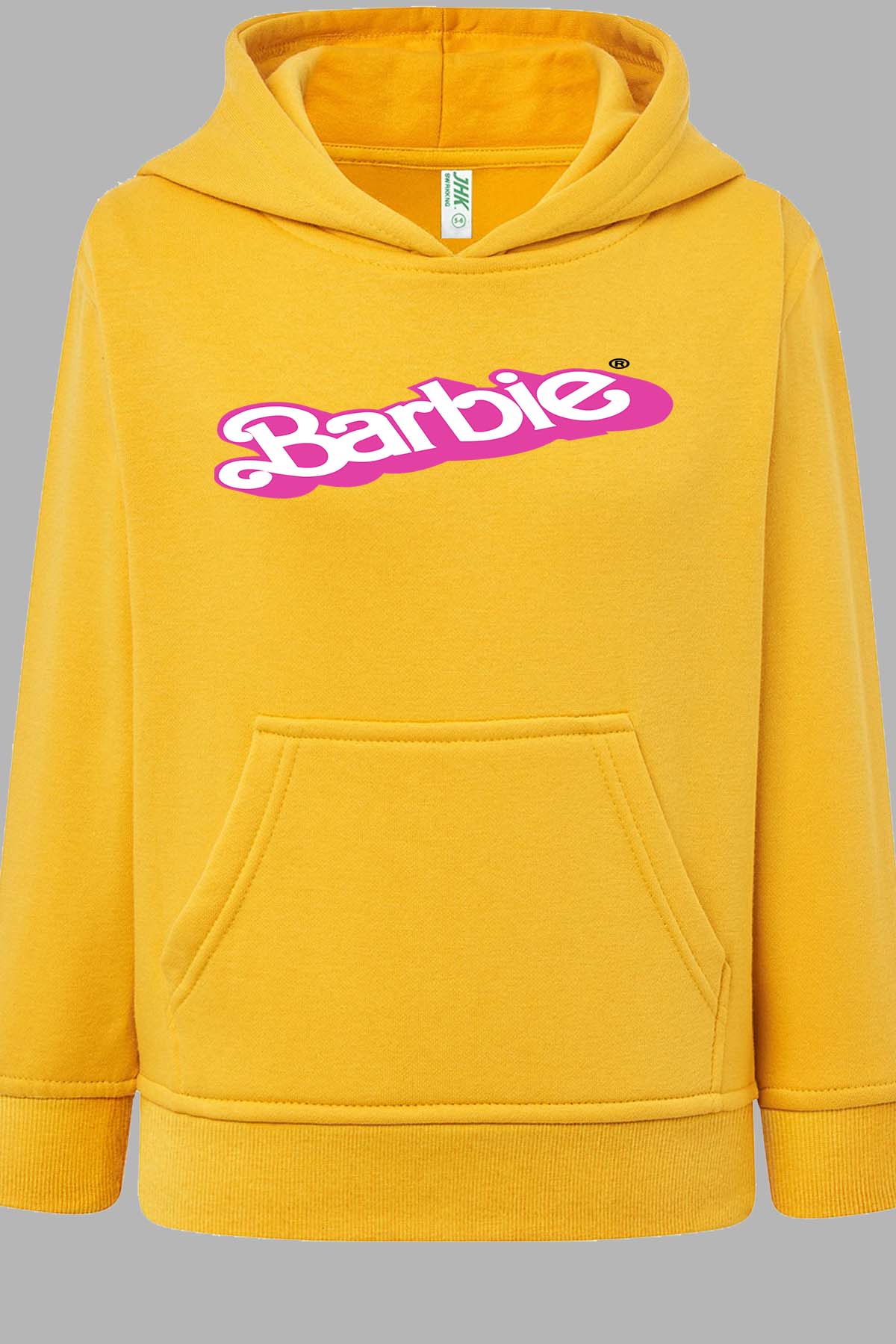 COULEUR:Jaune|Sweat Capuche Fille | Logo barbie Jaune