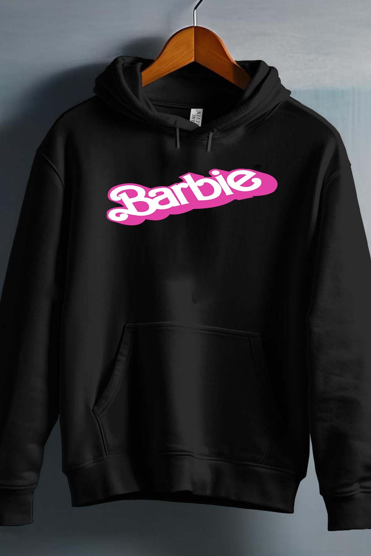 COULEUR:Noir|Sweat Capuche Fille | Logo barbie Noir