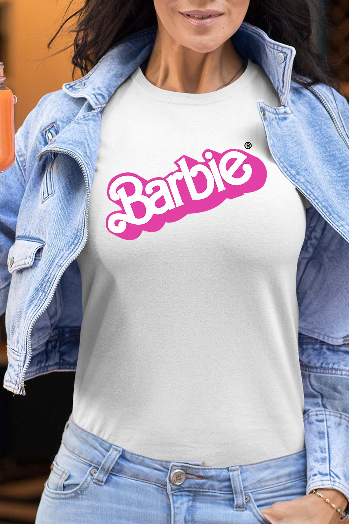COULEUR:Blanc|T-shirt Femme | Logo barbie Blanc