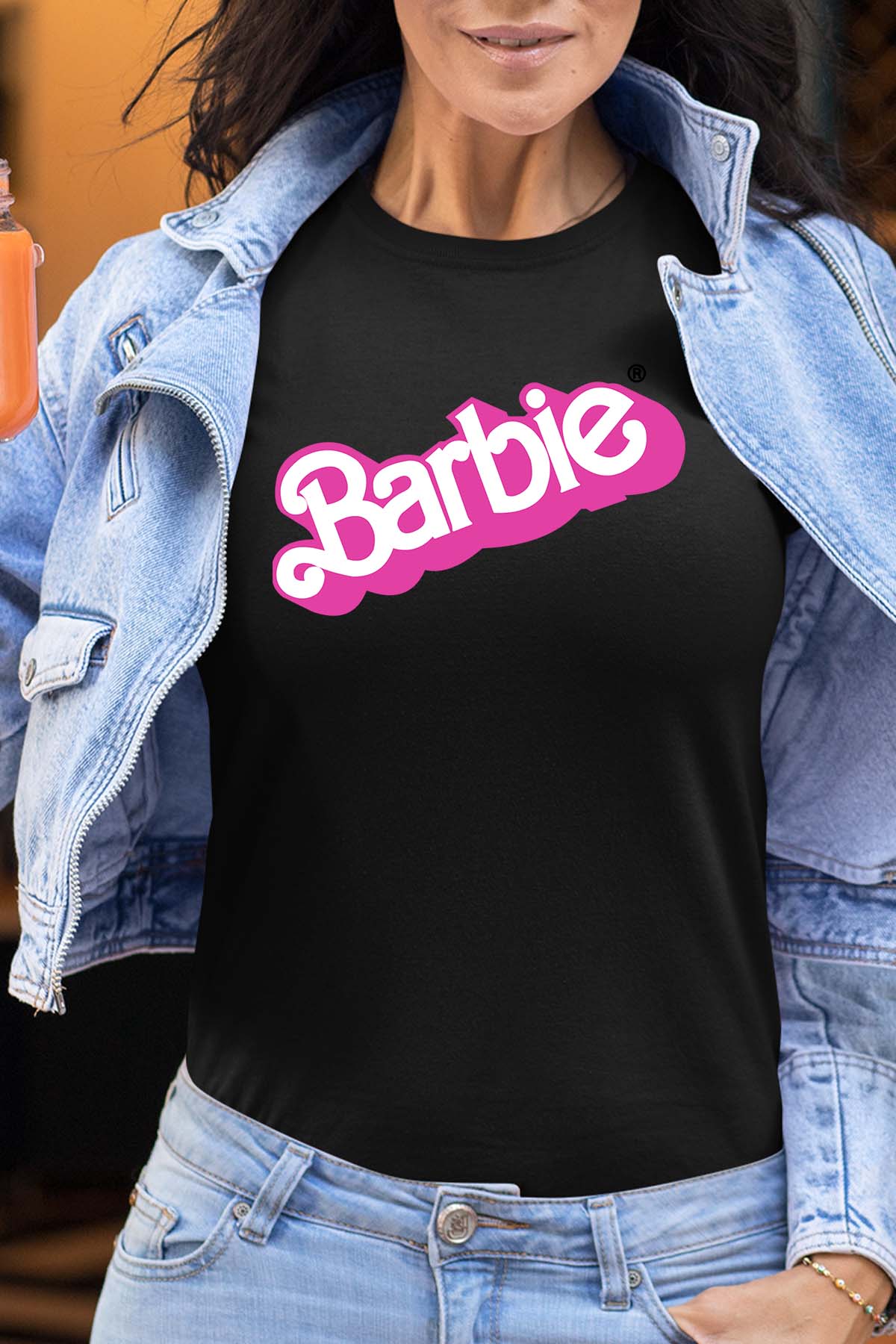 COULEUR:Noir|T-shirt Femme | Logo barbie Noir