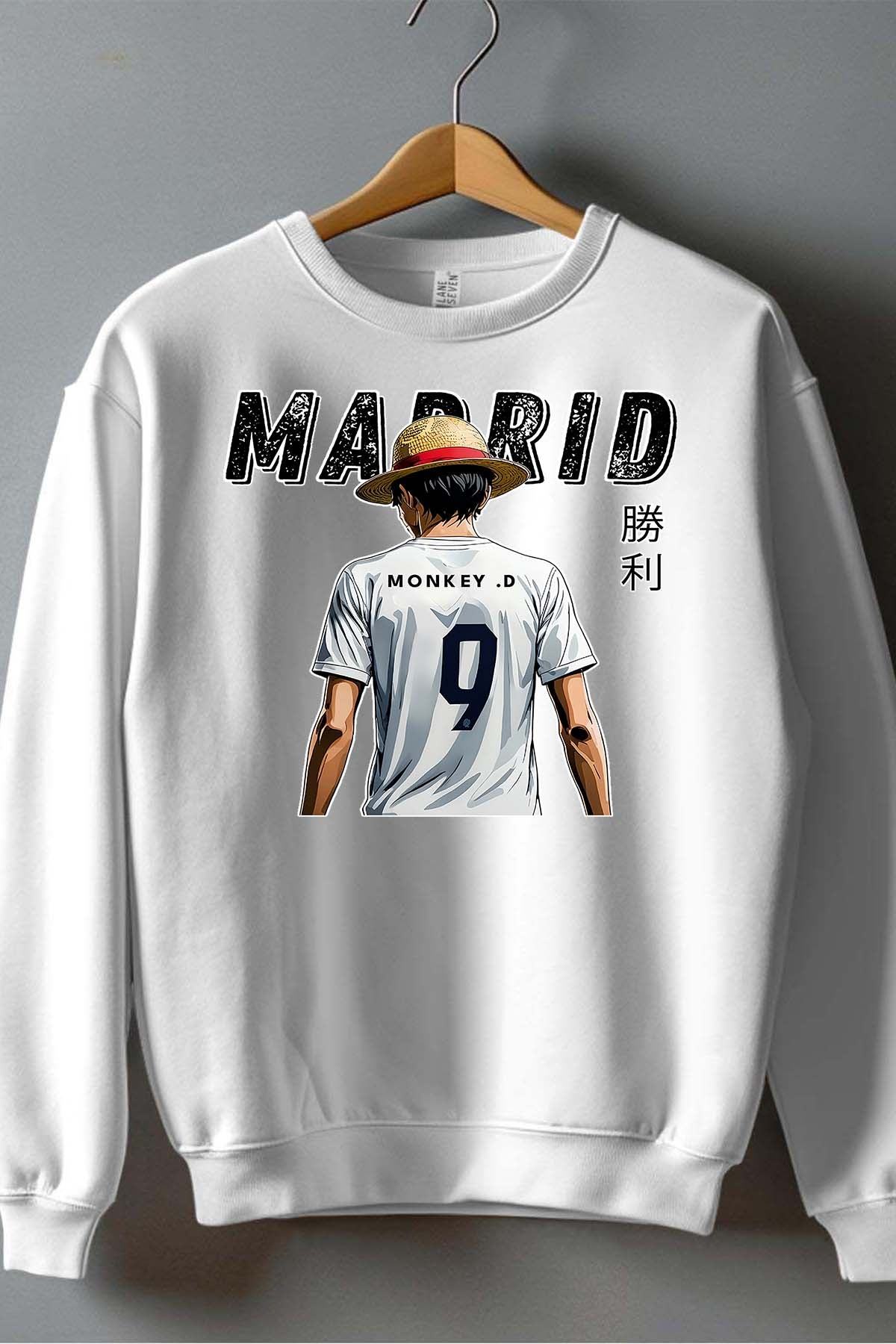 COULEUR:Blanc|Sweat Col Rond Garçon | Luffy madrid Blanc