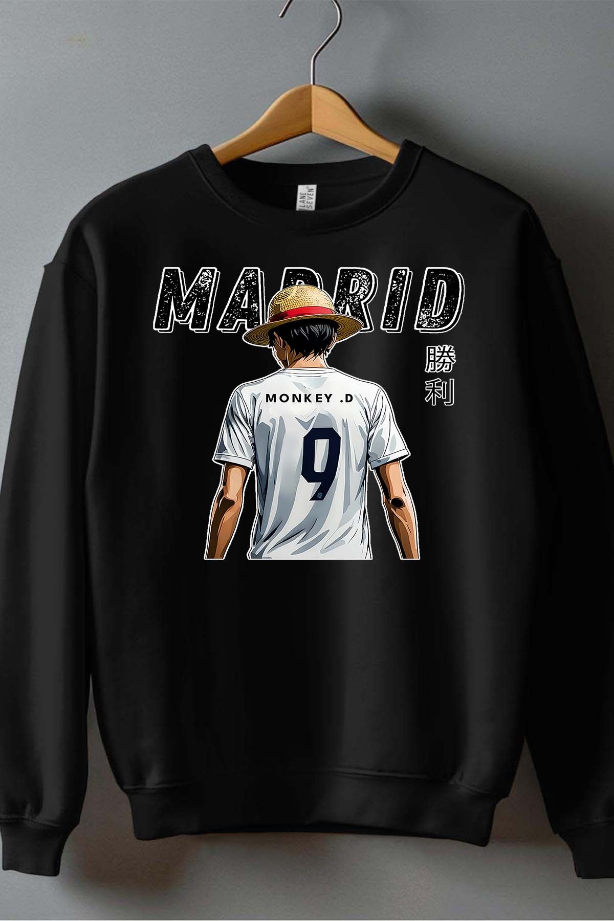 COULEUR:Noir|Sweat Col Rond Garçon | Luffy madrid Noir