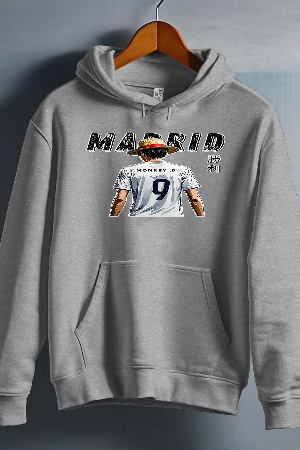 COULEUR:Gris|Sweat Capuche Homme | Luffy madrid Gris