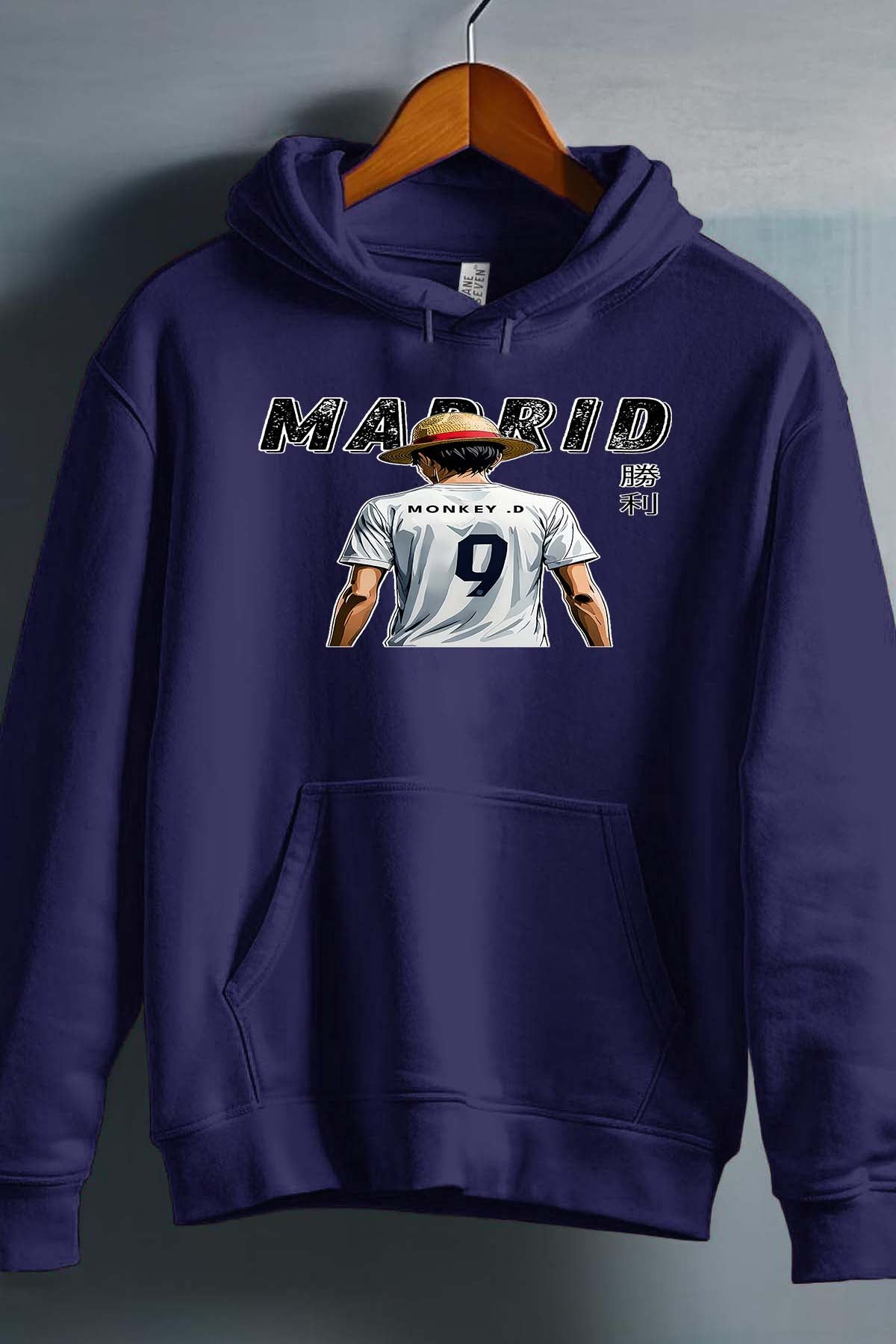 COULEUR:Marine|Sweat Capuche Homme | Luffy madrid Marine