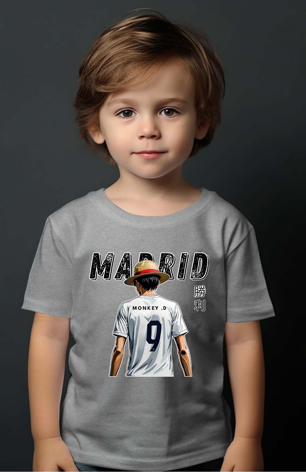 COULEUR:Gris|T-shirt Garçon | Luffy madrid Gris