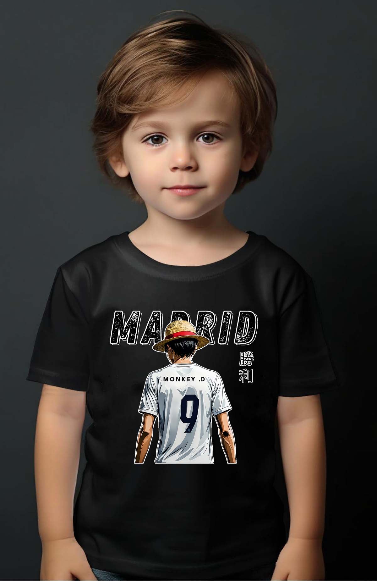 COULEUR:Noir|T-shirt Garçon | Luffy madrid Noir