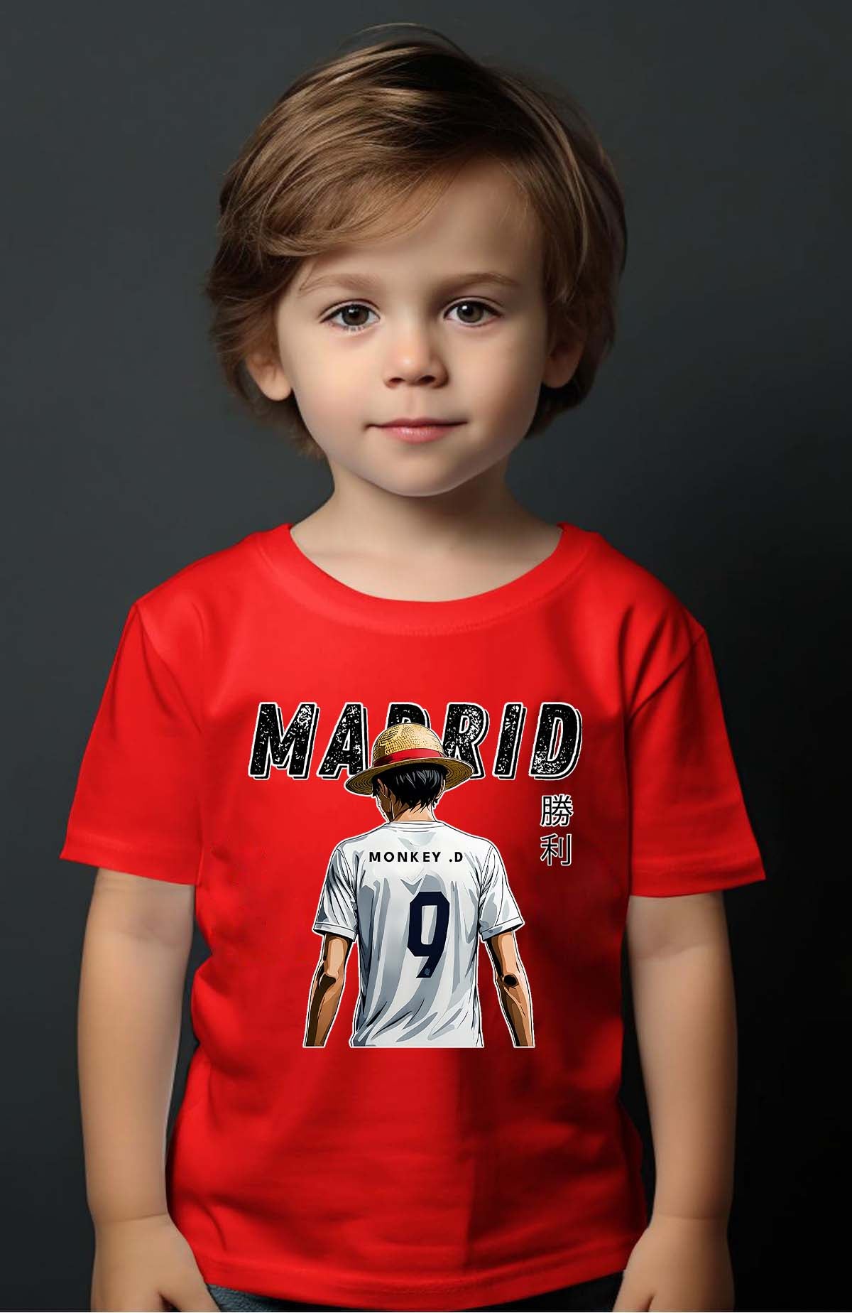 COULEUR:Rouge|T-shirt Garçon | Luffy madrid Rouge