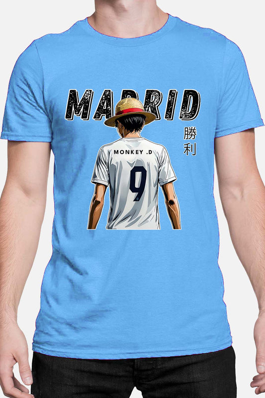 COULEUR:Bleu Ciel|T-shirt Homme | Luffy madrid Bleu Ciel
