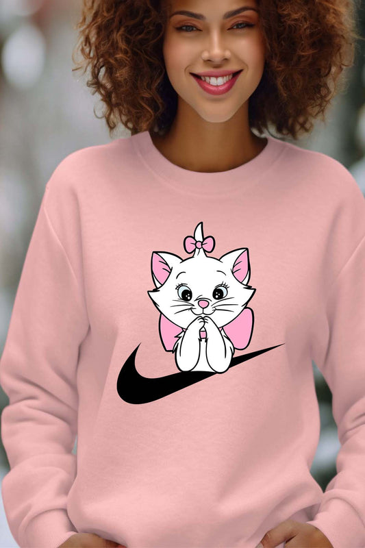 COULEUR:Rose|Sweat Col Rond Femme | Marie nike Rose