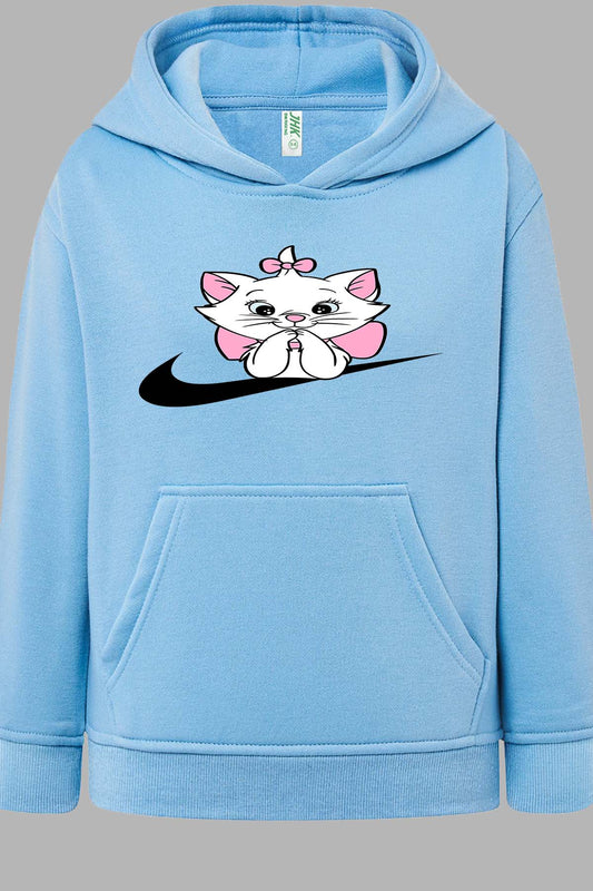 COULEUR:Bleu Ciel|Sweat Capuche Fille | Marie nike Bleu Ciel