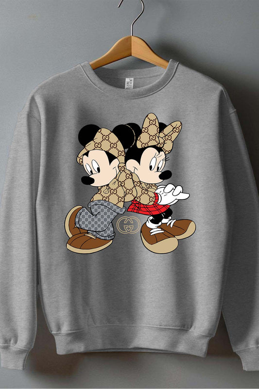 COULEUR:Gris|Sweat Col Rond Garçon | Mickey Minnie Complice gucci Gris