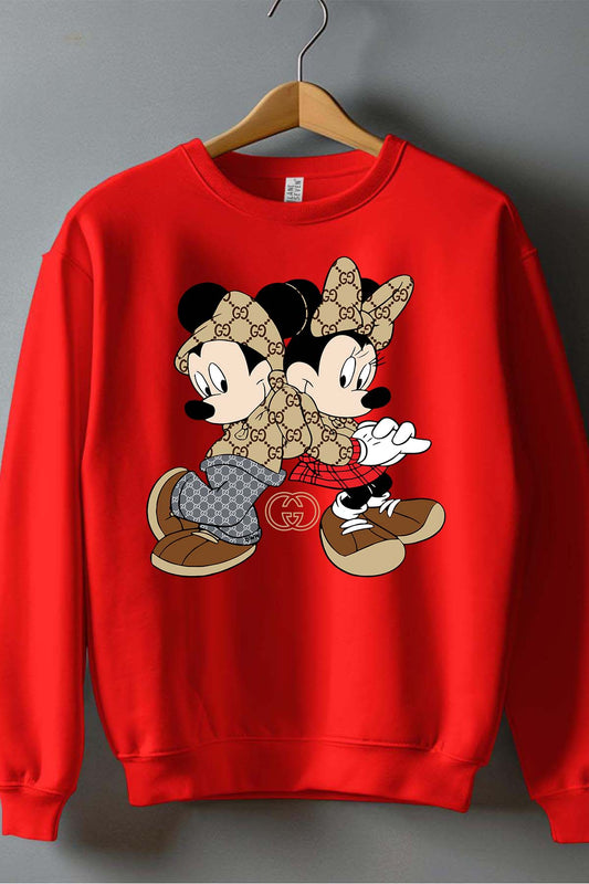 COULEUR:Rouge|Sweat Col Rond Garçon | Mickey Minnie Complice gucci Rouge