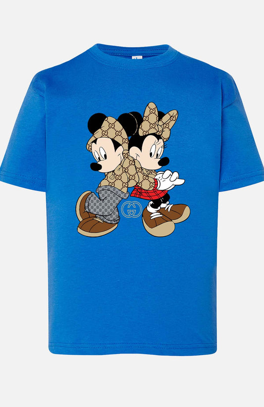 COULEUR:Bleu Roi|T-shirt Garçon | Mickey Minnie Complice gucci Bleu Roi