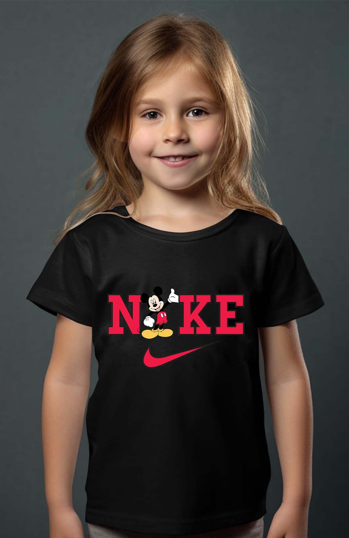 COULEUR:Noir|T-shirt Fille | Mickey NKE Noir
