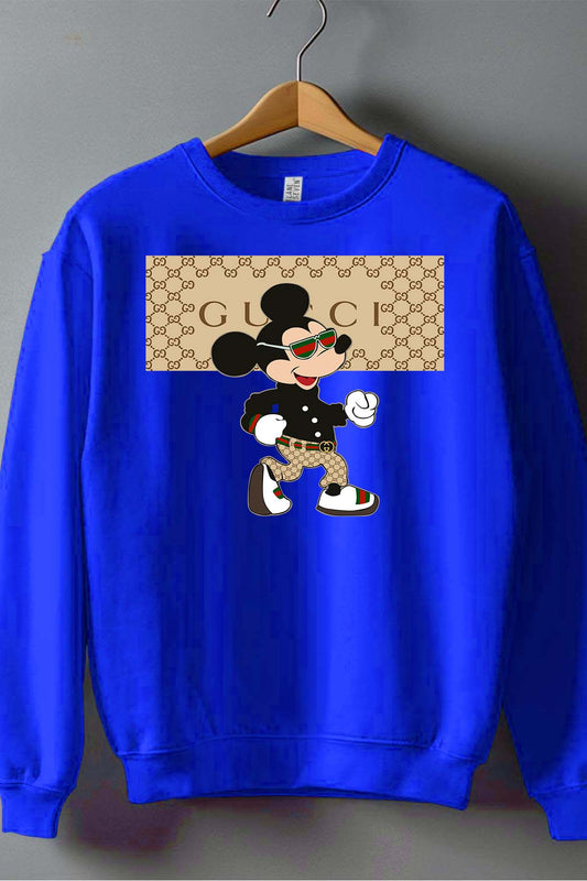COULEUR:Bleu Roi|Sweat Col Rond Garçon | Mickey Stars gucci Bleu Roi