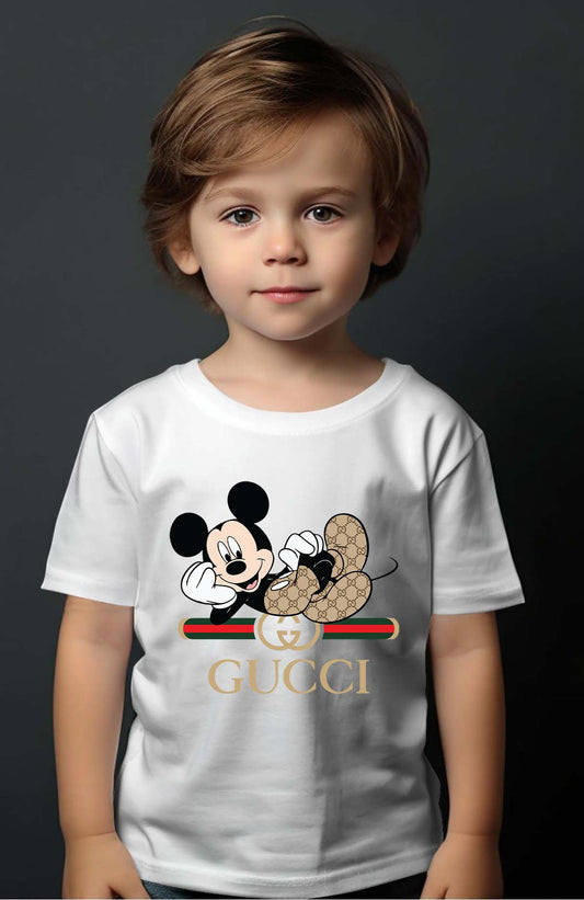 COULEUR:Blanc|T-shirt Garçon | Mickey gucci Allongé Blanc