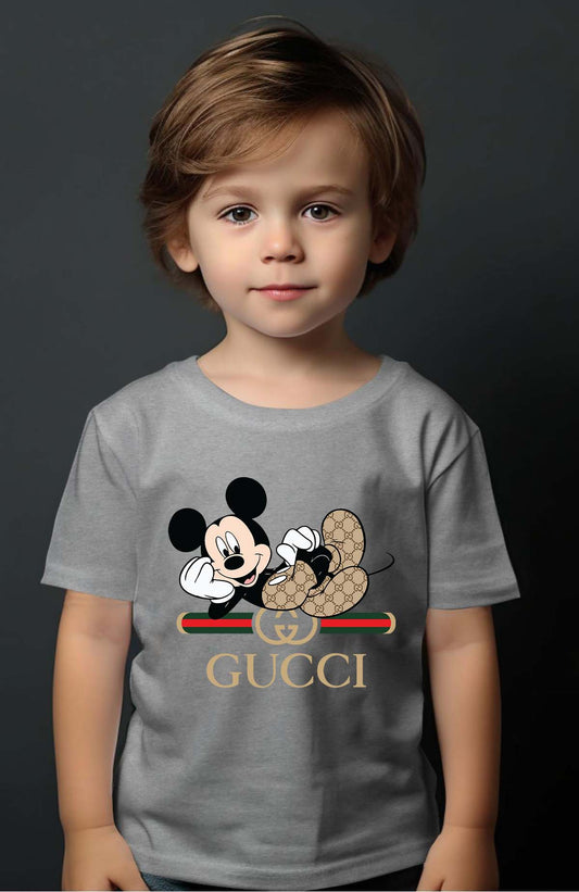 COULEUR:Gris|T-shirt Garçon | Mickey gucci Allongé Gris